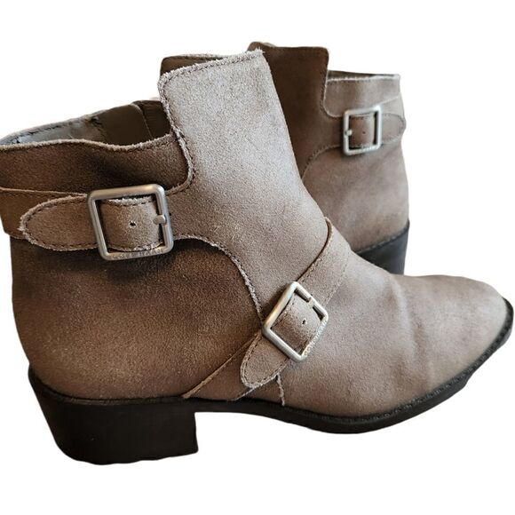 Cole Haan Taupe Suede Ankle Boots Size 8 - Picture 1 of 6